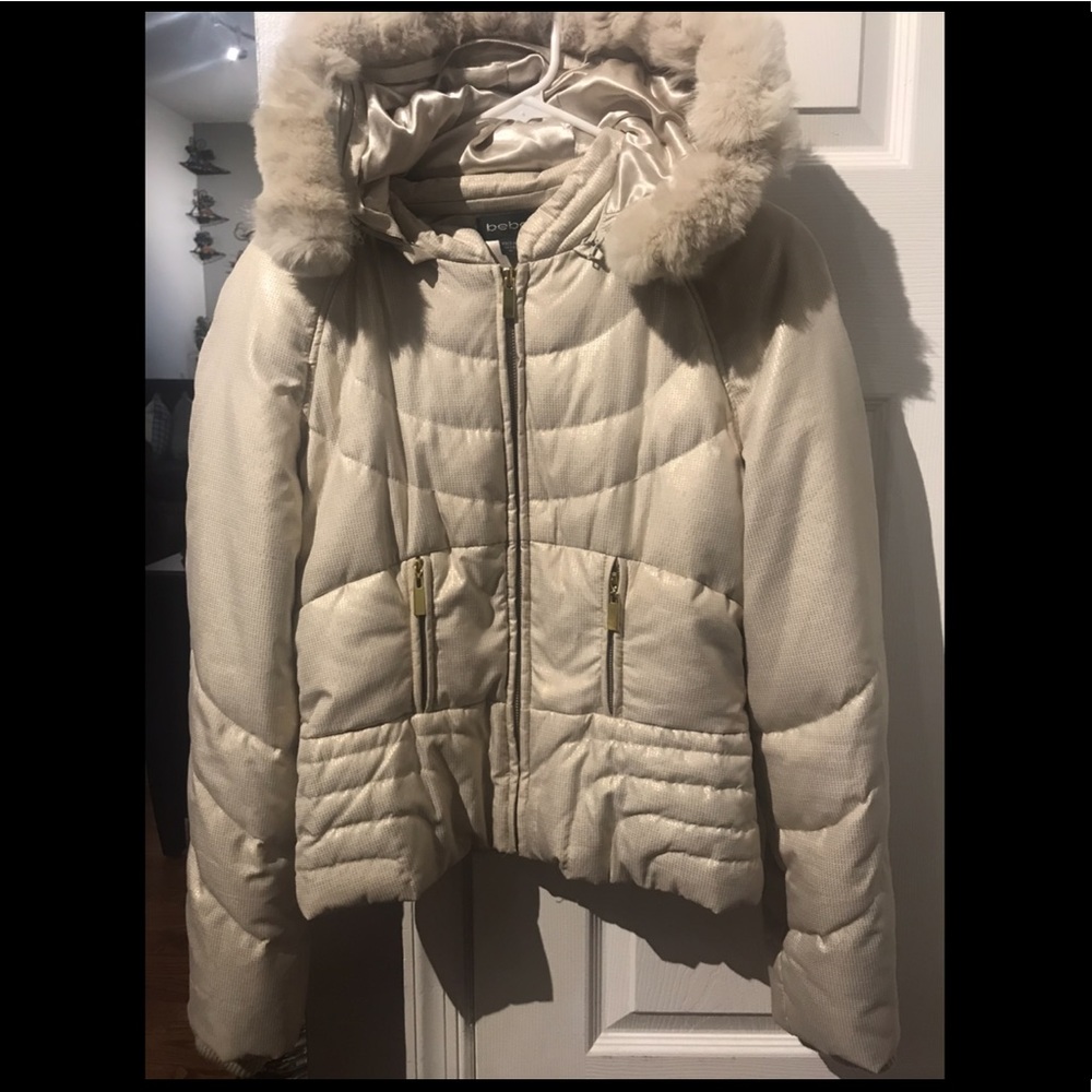 Bebe Cream Puffer Coat